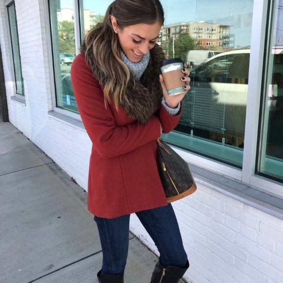 Black faux fur jacket blazer size S removable‎ fur black brown classic elegant - Picture 10 of 12